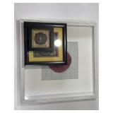 Framed Coins, Figurines and Wood Pieces