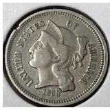 1868 3  cent nickel