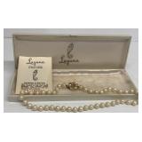 Laguna Simulated pearl necklace with certificate