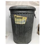 20 gallon galvanized zinc coated trashcan with
