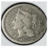 1870 3 cent nickel