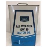 Sears all weather 10 W 30 Oil advertising can
