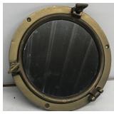 Brass porthole mirror
