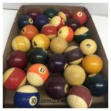 Pool balls miscellaneous group of pool balls