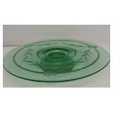 Green Depression Footed Cake Stand