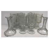 Crystal glasses and candleholders