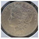 1881 O Morgan silver dollar