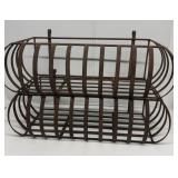 Pair of metal hanging flower holders