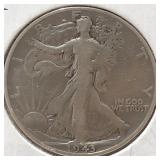 Silver 1943 walking liberty half dollar