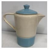 Blue and white vintage tea pot