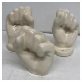 Porcelain towel holders group of three