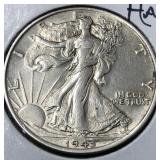 Silver 1943 walking silver half dollar