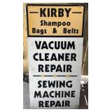 Kirby shampoo bags and belts advertising metal