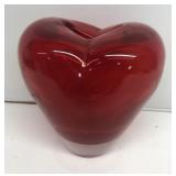 Red heart vase