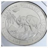 1 oz. silver African wildlife elephant coin
