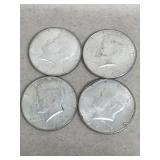 4 Silver 1964 Kennedy half dollars