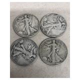 Silver walking liberty half dollars group of f
