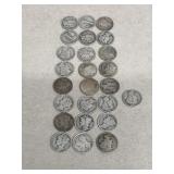 25 Mercury dimes various dates