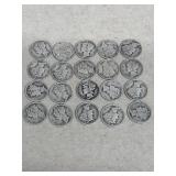 20-Mercury dimes various dates