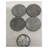 Eisenhower dollars in 1972, 1976 and 1968 K