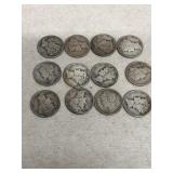 12- Silver mercury assorted dimes