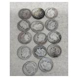 14 silver 1948 Roosevelt dimes