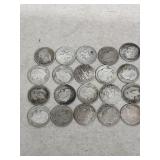 Silver Roosevelt dimes various dates group of 20