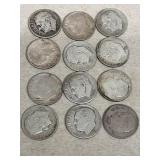 12- Silver Roosevelt dimes various dates