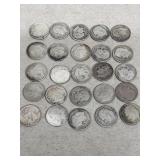 25 silver Roosevelt dimes various dates