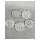 5- Silver 1963 Roosevelt dimes