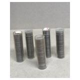 5- rolls Of 1943 steel wheat pennies