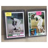 Ricky Henderson 1980 to 1984 Topps  baseball cards