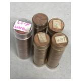 5- Roles of uncirculated pennies 1964 1966