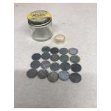 19- 1943P steel wheat pennies