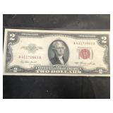 1952 red seal two dollar bill