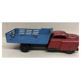 Pressed farm truck vintage red and blue