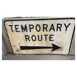 Road Sign "Temporary Route" arrow