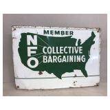 Collective bargaining metal sign