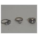3-Sterling silver rings