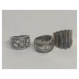 Sterling silver rings group of three