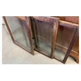 (4) Oak showcase sliding doors