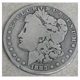 1883 Morgan silver dollar