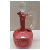 Cranberry Glass Cruet (Blown Glass)