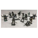 Toy soldiers group approximately 2 inches tall