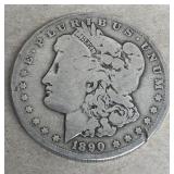 1890 O Morgan silver dollar