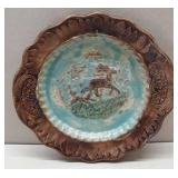 Early Majolica Plate With Deer/Hound