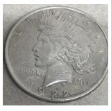 1922 peace silver dollar