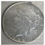 1922 peace silver dollar