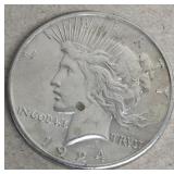 1924 peace silver dollar