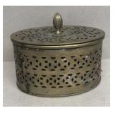 Solid brass potpourri or trinket box